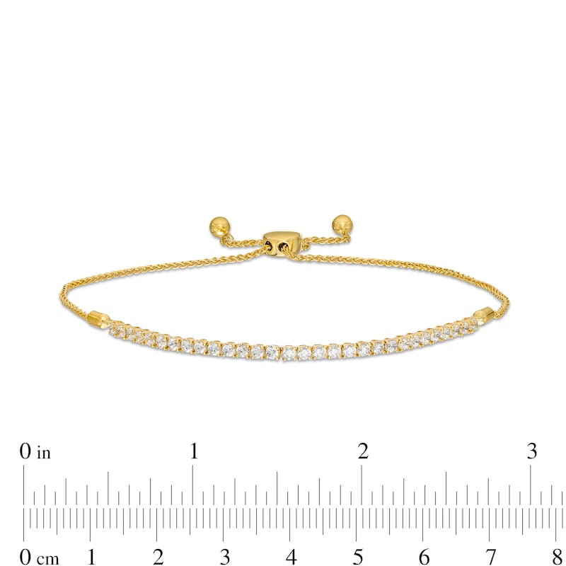 Main Image 3 of 0.95 CT. T.W. Certified Lab-Grown Diamond Bar Bolo Bracelet in 14K Gold (F/SI2) – 9.5"
