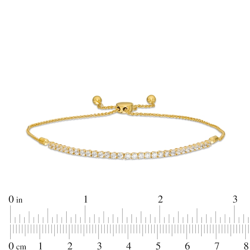 0.95 CT. T.W. Certified Lab-Created Diamond Bar Bolo Bracelet in 14K Gold (F/SI2) – 9.5"|Peoples Jewellers