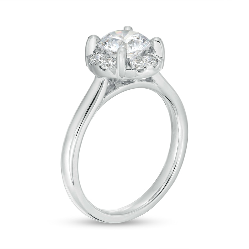 1.75 CT. T.W. Certified Lab-Created Diamond Solitaire Frame Engagement Ring in 14K White Gold (F/SI2)