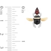 Enchanted Disney Villains Jafar Multi-Gemstone and 0.115 CT. T.W. Diamond Stud Earrings in Sterling Silver and 10K Gold