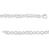 Thumbnail Image 3 of Oval White Lab-Created Sapphire and 0.18 CT. T.W. Diamond Infinity Ribbon Link Line Bracelet in Sterling Silver – 7.5"