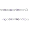 Thumbnail Image 3 of Oval Lab-Created Alexandrite and 0.18 CT. T.W. Diamond Infinity Ribbon Link Line Bracelet in Sterling Silver – 7.5"