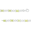 Thumbnail Image 3 of Oval Peridot and 0.18 CT. T.W. Diamond Infinity Ribbon Link Line Bracelet in Sterling Silver – 7.5"
