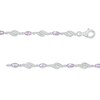 Marquise Lab-Created Alexandrite and White Lab-Created Sapphire Flame Link Line Bracelet in Sterling Silver – 7.25"