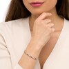 Thumbnail Image 2 of Marquise Amethyst and White Lab-Created Sapphire Double Infinity Link Line Bracelet in Sterling Silver – 7.5"