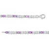 Thumbnail Image 3 of Marquise Amethyst and White Lab-Created Sapphire Double Infinity Link Line Bracelet in Sterling Silver – 7.5"