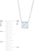 7.0mm Aquamarine and Diamond Accent Necklace in 10K White Gold – 17"