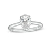 Thumbnail Image 1 of 0.62 CT. T.W. Certified Pear-Shaped Lab-Grown Diamond Frame Engagement Ring in 14K White Gold (F/SI2)