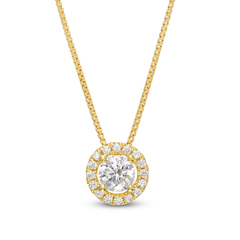 0.45 CT. T.W. Certified Lab-Created Diamond Frame Pendant in 14K Gold (F/SI2)
