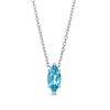 Marquise Swiss Blue Topaz Solitaire Necklace in 10K White Gold – 19"