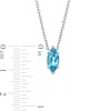 Marquise Swiss Blue Topaz Solitaire Necklace in 10K White Gold – 19"