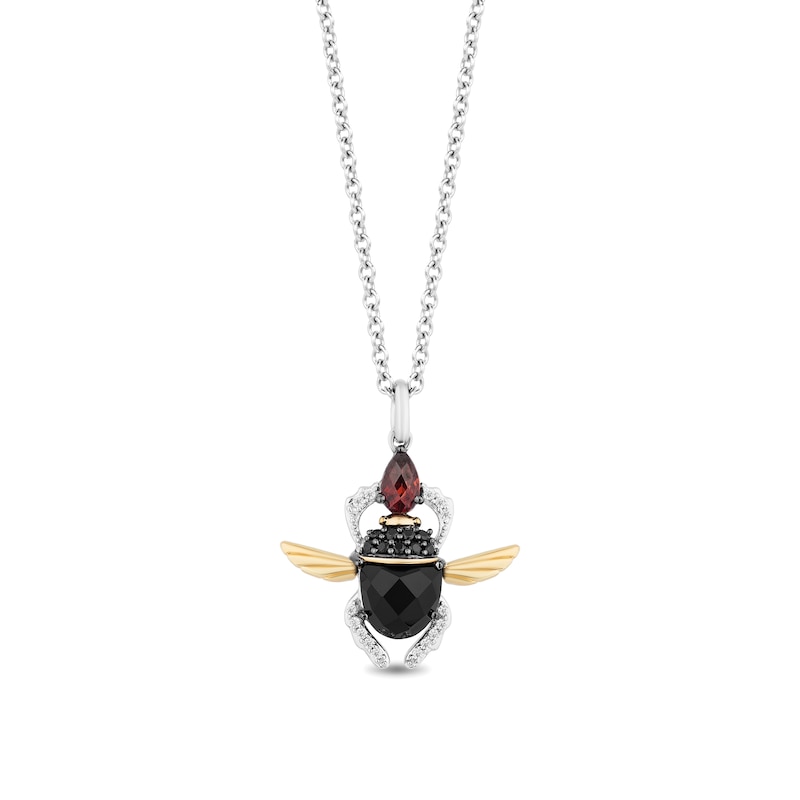 Enchanted Disney Villains Jafar Multi-Gemstone and 0.115 CT. T.W. Diamond Pendant in Sterling Silver and 10K Gold|Peoples Jewellers