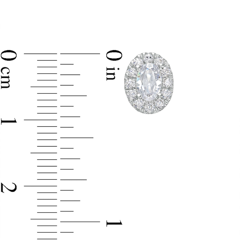 1.00 CT. T.W. Certified Oval Lab-Created Diamond Stud Earrings in 14K White Gold (F/SI2)