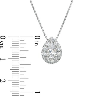 1.00 CT. T.W. Certified Pear-Shaped Lab-Created Diamond Pendant in 14K White Gold (F/SI2)