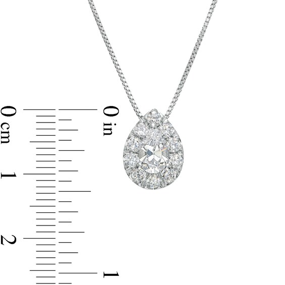 1.00 CT. T.W. Certified Pear-Shaped Lab-Created Diamond Pendant in 14K White Gold (F/SI2)