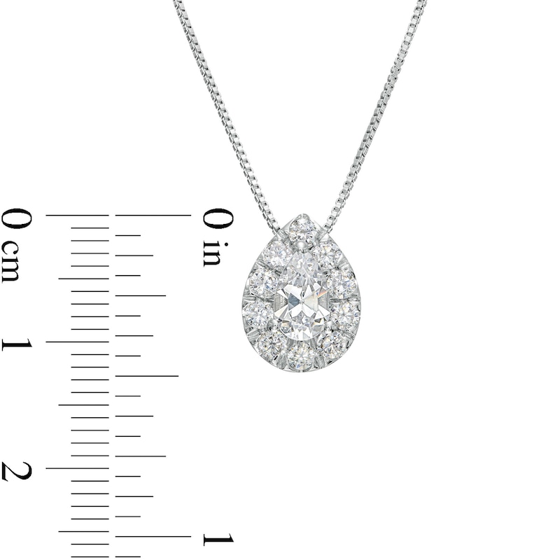 1.00 CT. T.W. Certified Pear-Shaped Lab-Created Diamond Pendant in 14K White Gold (F/SI2)