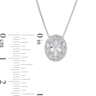 1.00 CT. T.W. Certified Oval Lab-Created Diamond Frame Pendant in 14K White Gold (F/SI2)
