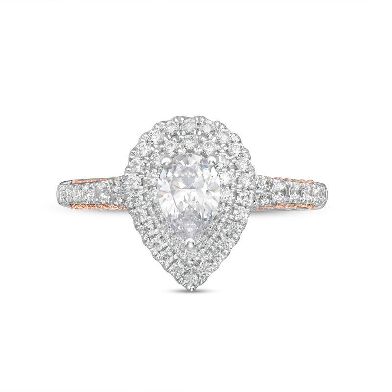 1.37 CT. T.W. GIA-Graded Pear-Shaped Diamond Frame Engagement Ring in 14K White Gold|Peoples Jewellers