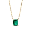 Thumbnail Image 0 of Emerald-Cut Lab-Created Emerald Solitaire Necklace in 10K Gold – 19"