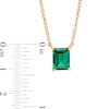 Thumbnail Image 2 of Emerald-Cut Lab-Created Emerald Solitaire Necklace in 10K Gold – 19"