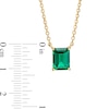 Thumbnail Image 3 of Emerald-Cut Lab-Created Emerald Solitaire Necklace in 10K Gold – 19"