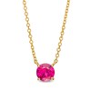 Thumbnail Image 1 of 7.0mm Lab-Created Ruby Solitaire Necklace in 10K Gold – 19"
