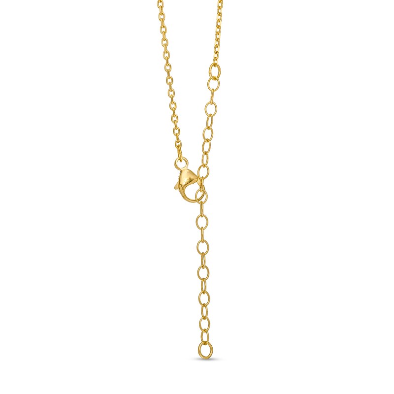 Main Image 3 of 7.0mm Lab-Created Ruby Solitaire Necklace in 10K Gold – 19"