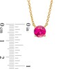 Thumbnail Image 4 of 7.0mm Lab-Created Ruby Solitaire Necklace in 10K Gold – 19"