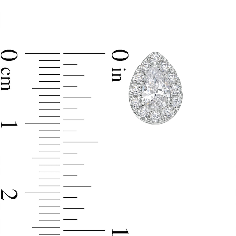 1.00 CT. T.W. Certified Pear-Shaped Lab-Created Diamond Stud Earrings in 14K White Gold (F/SI2)