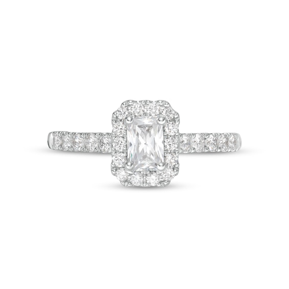 1.23 CT. T.W. GIA-Graded Emerald-Cut Diamond Frame Engagement Ring in 14K White Gold