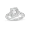 Thumbnail Image 0 of 1.18 CT. T.W. GIA-Graded Emerald-Cut Diamond Double Frame Split Shank Engagement Ring in 14K White Gold