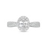 0.95 CT. T.W. GIA-Graded Oval Diamond Frame Engagement Ring in 14K White Gold