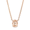 Thumbnail Image 0 of Oval Morganite Solitaire Necklace in 10K Rose Gold – 19"