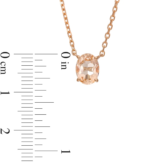 Oval Morganite Solitaire Necklace in 10K Rose Gold – 19"