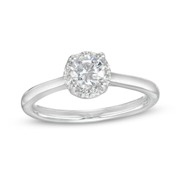0.62 CT. T.W. Certified Lab-Grown Diamond Frame Engagement Ring in 14K White Gold (F/SI2)