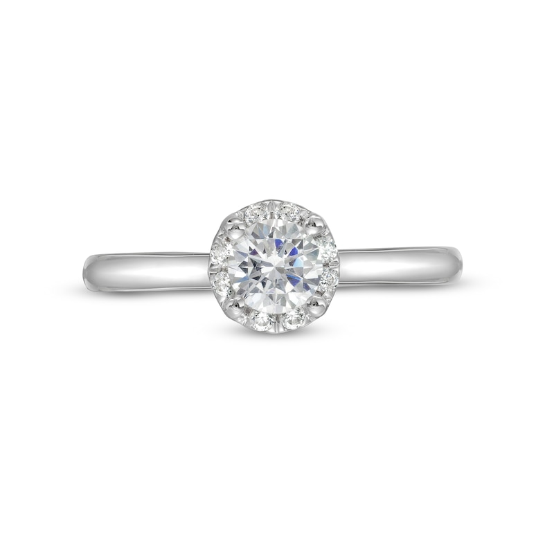 0.62 CT. T.W. Certified Lab-Created Diamond Frame Engagement Ring in 14K White Gold (F/SI2)