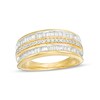 0.50 CT. T.W. Baguette Diamond Split Double Row Wedding Band in 10K Gold