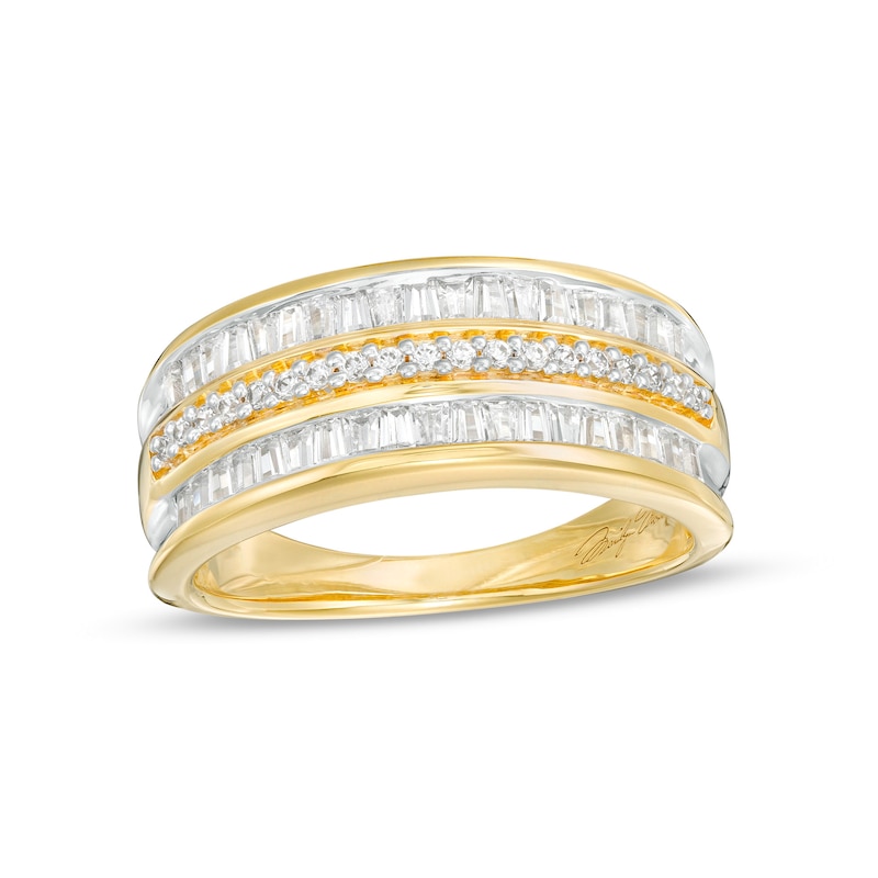 0.50 CT. T.W. Baguette Diamond Split Double Row Wedding Band in 10K Gold|Peoples Jewellers