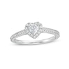 Thumbnail Image 0 of 0.50 CT. T.W. Heart-Shaped Diamond Frame Engagement Ring in 14K White Gold