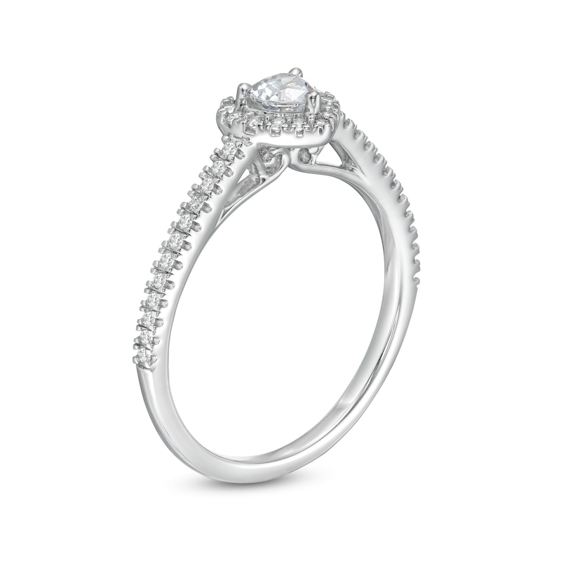 0.50 CT. T.W. Heart-Shaped Diamond Frame Engagement Ring in 14K White Gold