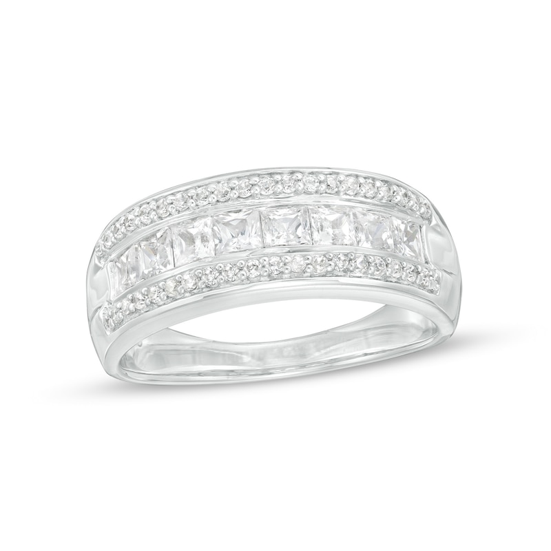 1.00 CT. T.W. Princess-Cut Diamond Row Wedding Band in 14K White Gold|Peoples Jewellers