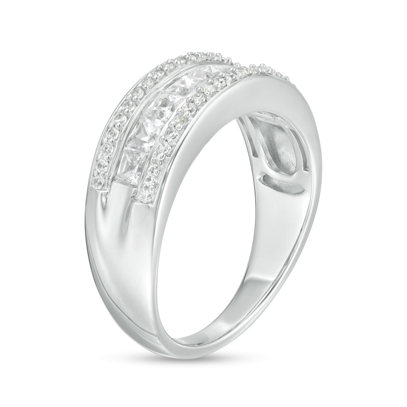 1.00 CT. T.W. Princess-Cut Diamond Row Wedding Band in 14K White Gold