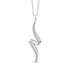 Diamond Accent Zig-Zag Ribbon Pendant in Sterling Silver