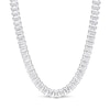 Thumbnail Image 1 of Baguette White Lab-Created Sapphire Tennis Necklace in Sterling Silver