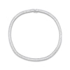 Thumbnail Image 3 of Baguette White Lab-Created Sapphire Tennis Necklace in Sterling Silver