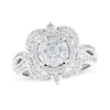Thumbnail Image 0 of 1.23 CT. T.W. Diamond Double Cushion-Shaped Frame Twist Shank Engagement Ring in 14K White Gold
