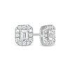 1.00 CT. T.W. Certified Emerald-Cut Lab-Created Diamond Frame Stud Earrings in 14K White Gold (F/SI2)