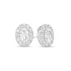 0.75 CT. T.W. Certified Canadian Oval Diamond Frame Stud Earrings in 14K White Gold (I/I2)
