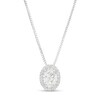 0.50 CT. T.W. Certified Canadian Oval Diamond Frame Pendant in 14K White Gold (I/I2)