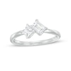 Thumbnail Image 0 of 0.75 CT. T.W. Emerald-Cut and Princess-Cut Diamond Duo Engagement Ring in 14K White Gold